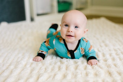 Chummy Cheetah bamboo baby zippy PJ