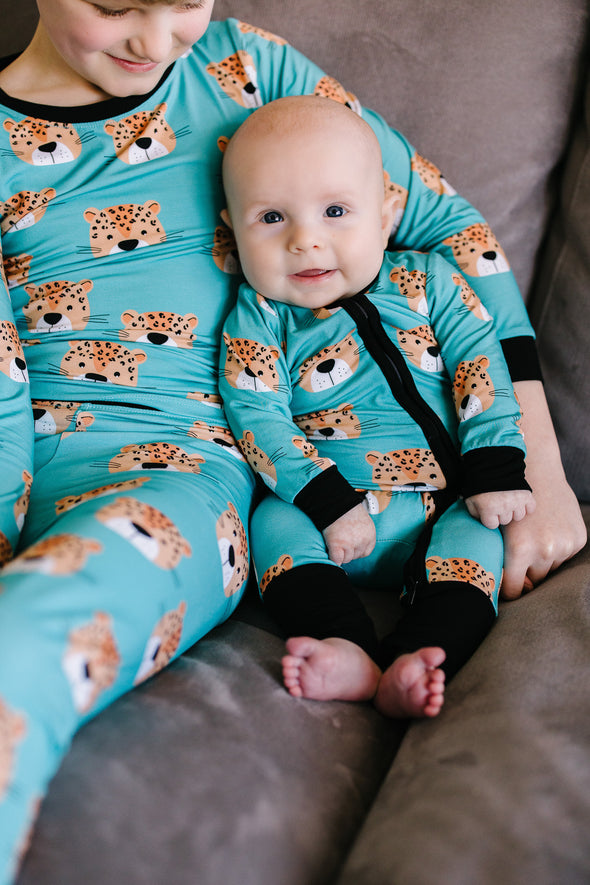Cheetah kids bamboo pjs