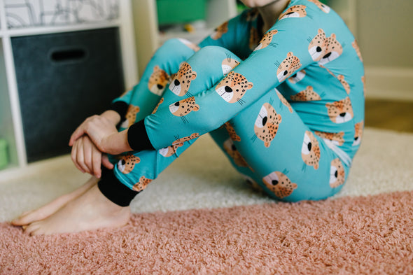 Cheetah kids bamboo pjs